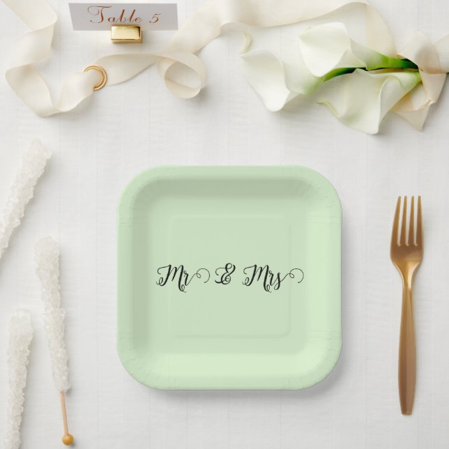 Mr & Mrs Green   Paper Plates (Wedding)