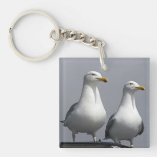 Mr & Mrs Gully Bold Funny Seagull Couple Novelty Keychain