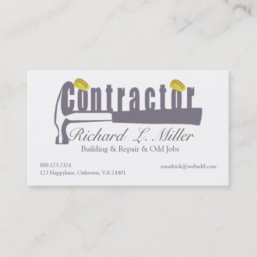 Mr  Mrs Handyman Construction Contractor Builder Business Card