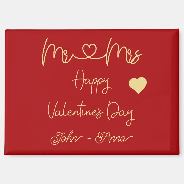 Mr & Mrs Happy Valentine's Day Magnet (Front)