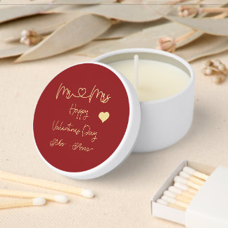 Mr & Mrs Happy Valentine's Day Mini Candle Favors