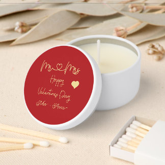 Mr & Mrs Happy Valentine's Day Mini Candle Favors