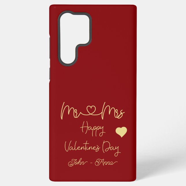 Mr & Mrs Happy Valentine's Day Samsung Galaxy Case (Back)