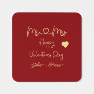 Mr & Mrs Happy Valentine's Day Square Sticker