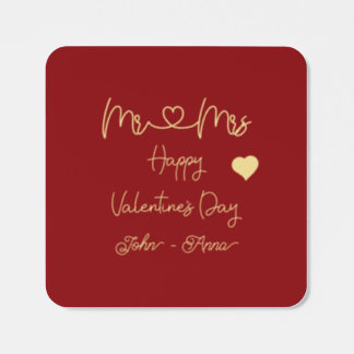 Mr & Mrs Happy Valentine's Day Square Sticker