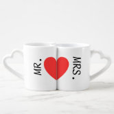 Mr and Mrs, Personalized Heart Shaped Mug Set, Valentine's Day gift -  PersonalFury