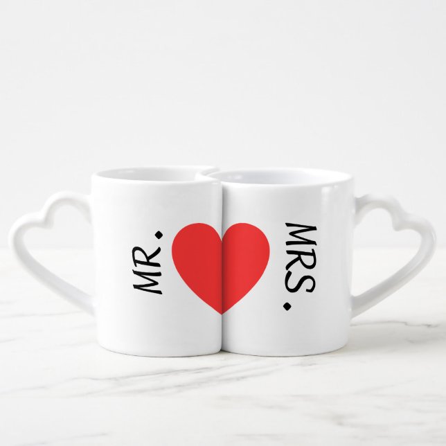 Mr & Mrs Heart Mugs (Back Nesting)