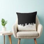 Mr Mrs Heart Script Black White Wedding Pillow<br><div class="desc">Celebrate love with this elegant "Mr. & Mrs." themed pillow, a timeless keepsake for newlyweds or anniversaries. Personalize it their wedding date to commemorate their special day. Mr. & Mrs. is written in a fun trendy handwritten style with the words connected by a heart. ALL COLORS can be edited to...</div>