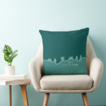 Mr Mrs Heart Script Teal Green Wedding Pillow<br><div class="desc">Celebrate love with this elegant "Mr. & Mrs." themed pillow, a timeless keepsake for newlyweds or anniversaries. Personalize it their wedding date to commemorate their special day. Mr. & Mrs. is written in a fun trendy handwritten style with the words connected by a heart. Shown in teal greens with white...</div>