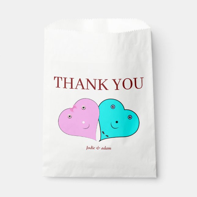 mr & mrs hearts favor bag (Front)