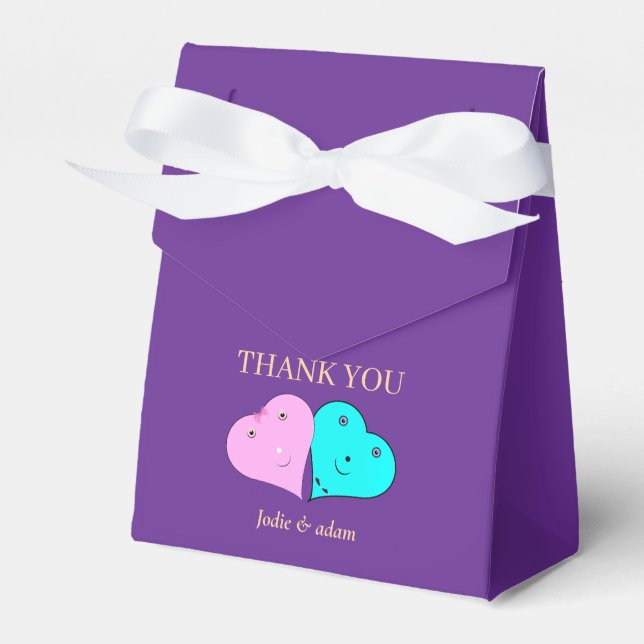  mr & mrs hearts Favor Box (Front Side)