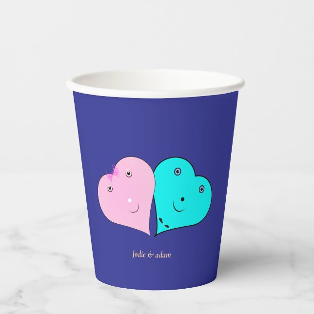  mr & mrs hearts Favor Box Paper Cups (Front)