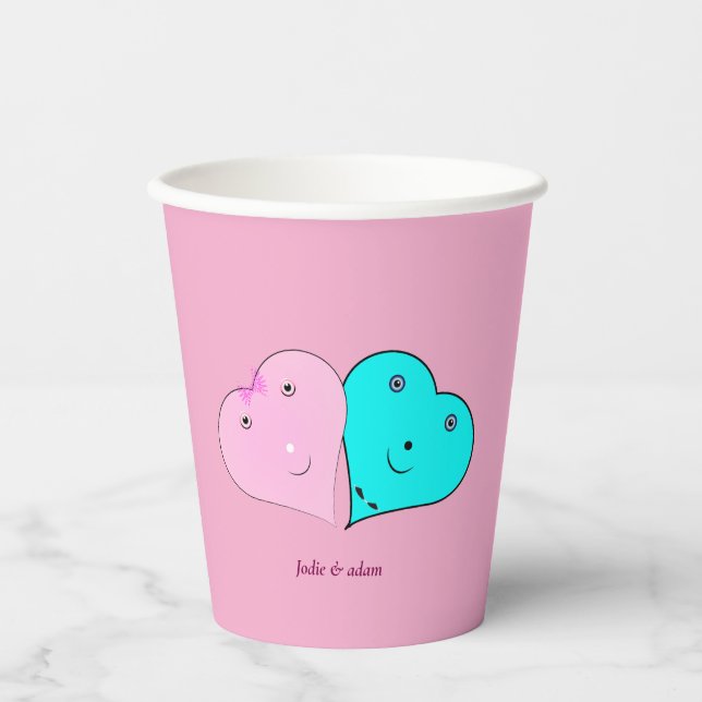  mr & mrs hearts Favor Box Paper Cups (Front)