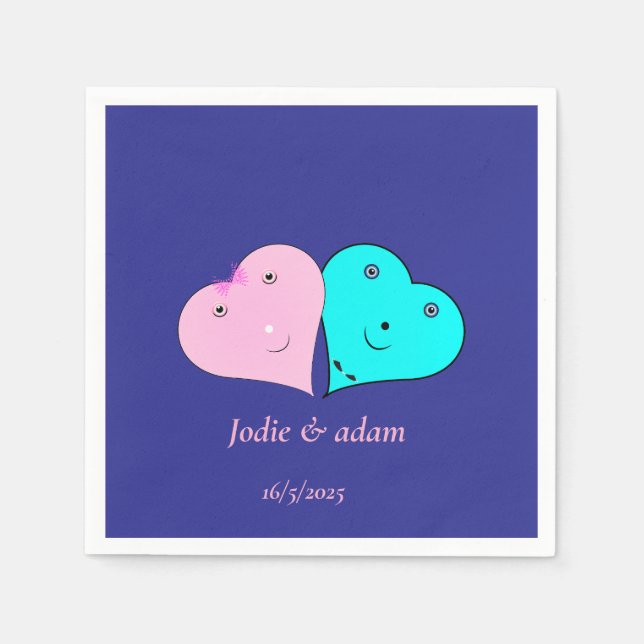  mr & mrs hearts napkins (Front)