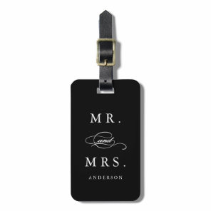 Mr. & Mrs. in Black | Luggage Tag