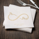 Mr. & Mrs. Infinity Symbol Wedding Gold Foil Napkins<br><div class="desc">Gold foil Mr. and Mrs. wedding napkins with infinity symbol.</div>