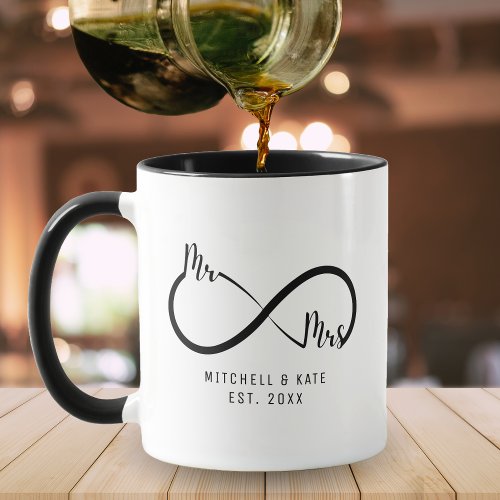 Mr  Mrs Infinity Symbol Wedding Mug