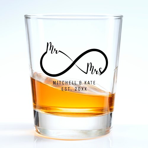 Mr  Mrs Infinity Symbol Wedding Shot Glass