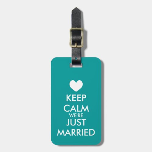 Mr  Mrs keep calm just married travel luggage tag
