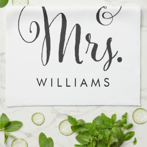 Mr. & Mrs. kitchen towel Zazzle