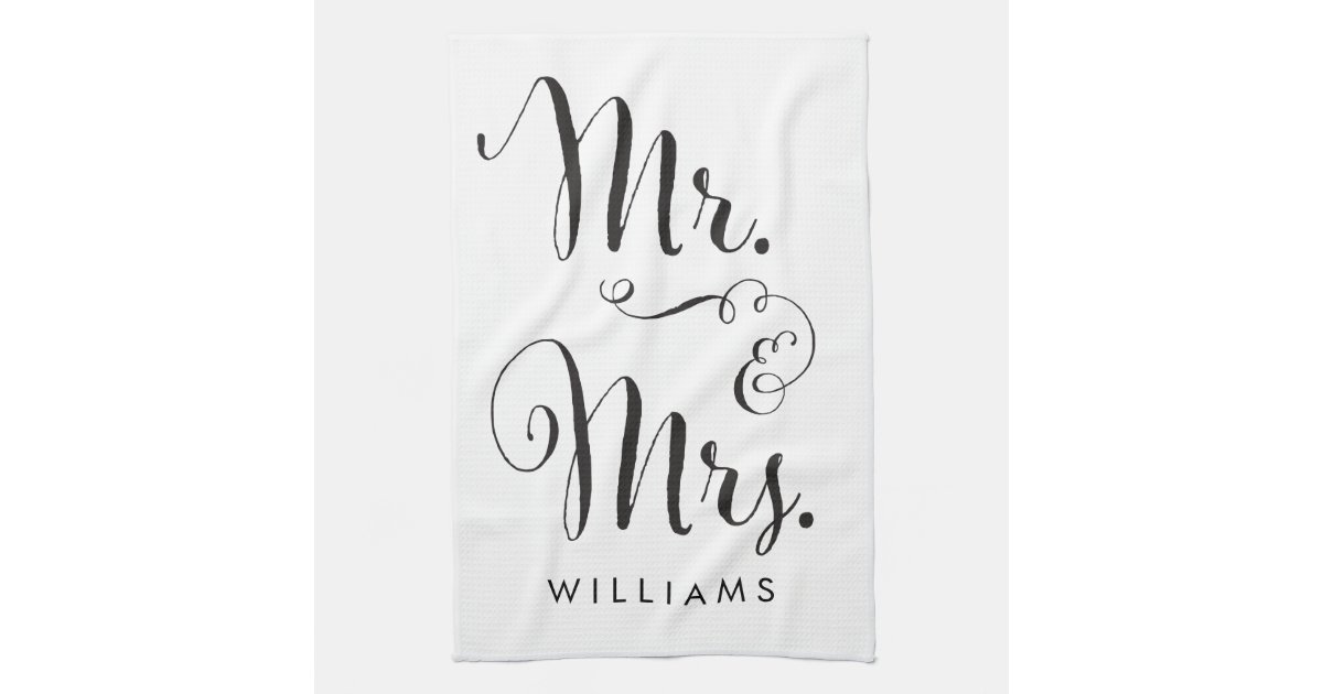 Mr. & Mrs. kitchen towel Zazzle