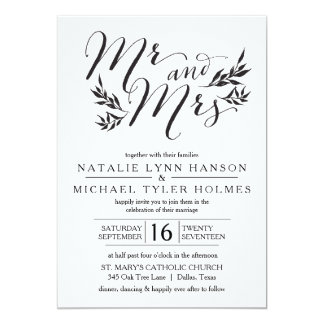 Mr. & Mrs. Kraft Rustic Wedding Invitation