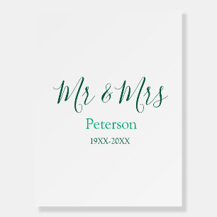 Mr & Mrs last name married year wedding engagement Foam Board