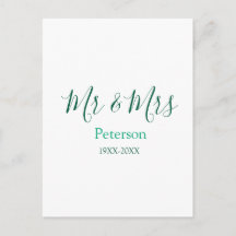 Mr & Mrs last name married year wedding engagement