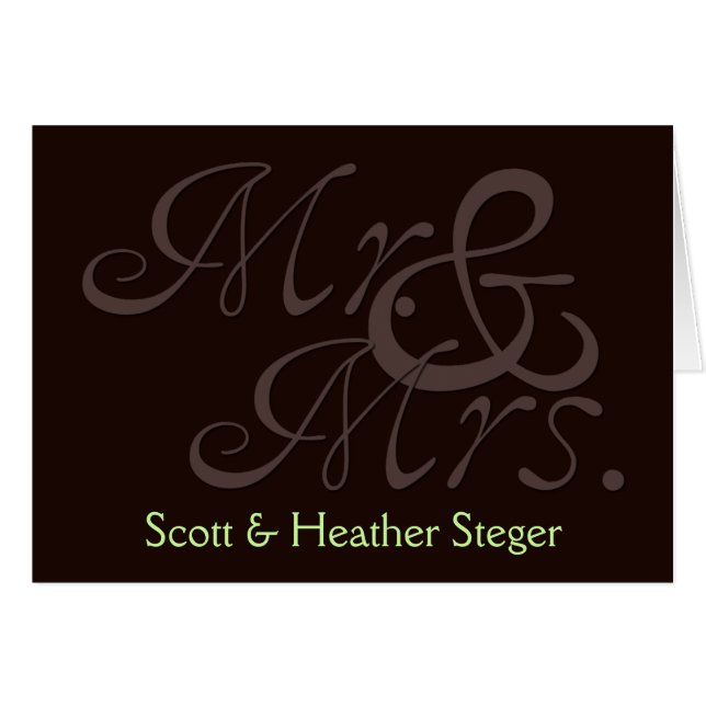 Mr. & Mrs. - Lime Cards (Front Horizontal)