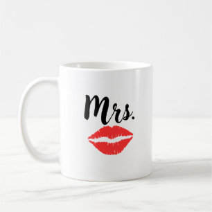 Mr. & Mrs. Lips & Mustache Couple Coffee Mug
