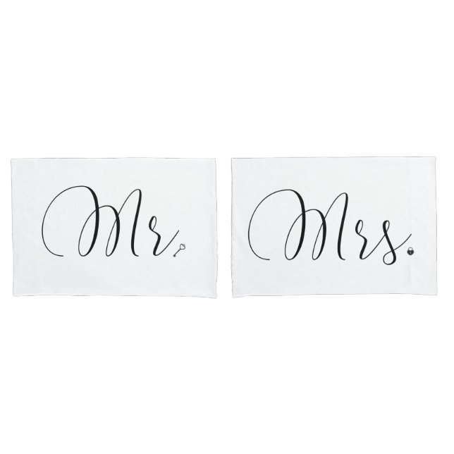 Mr & Mrs Lock & Key Pillow Case (Front-Set)