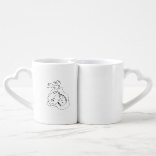 Mr  Mrs love couple wedding anniversary couple Coffee Mug Set