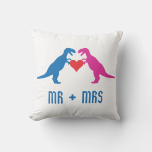 Mr+Mrs - Love Dinosaurs Throw Pillow