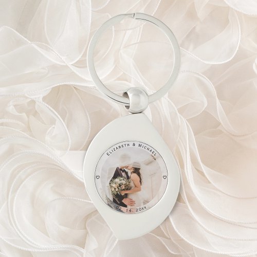 Mr  Mrs Married Couple Photo Wedding Anniversary Keychain