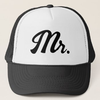 Mr & Mrs Matching Trucker Hats For Newlywed Couple by logotees at Zazzle