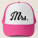 Mr & Mrs matching Trucker Hats for newlywed couple<br><div class="desc">Mr & Mrs matching Trucker Hats for newlywed couple. Custom baseball cap with script typography. Stylish hand lettering design. Available in different colors. Add your own surname optionally. Fun wedding gift idea for married friends and family.</div>