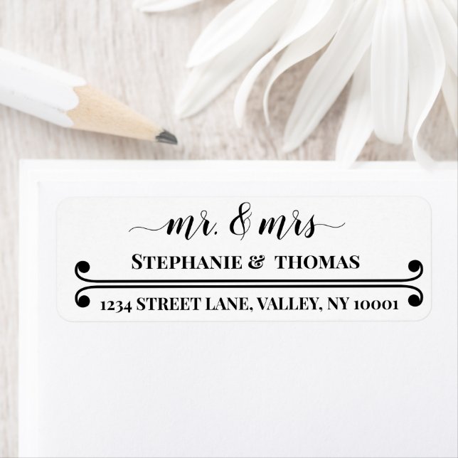 Mr. & Mrs. | Minimal Bride & Groom  Label (Insitu)