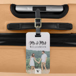 Mr & Mrs | Modern Newlyweds Photo & Monogram Luggage Tag<br><div class="desc">Our Mr & Mrs luggage tags are the perfect stylish accessory to start off a honeymoon. Purchase this Mr & Mrs luggage tag as a treat for yourself or this makes an excellent gift to the bride and groom you adore. The design features a large photo placeholder to display your...</div>