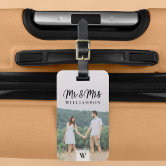 Tropical Floral Mr. and Mrs. Custom Luggage Tags