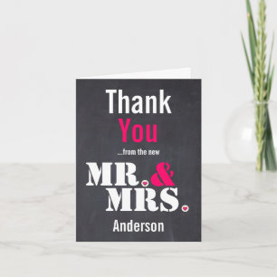 Mr. & Mrs. Modern typography wedding Thank you