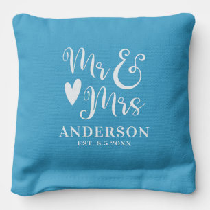 Mr Mrs Monogram Wedding Cornhole Bags