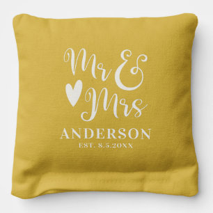 Mr Mrs Monogram Wedding Cornhole Bags