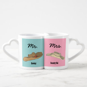 Mr & Mrs Mugs Country Style Lover's Mug Set