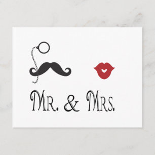 Mr. & Mrs. Mustache & Lips Wedding Invitations
