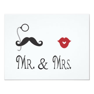 Mr. & Mrs. Mustache & Lips Wedding Invitations