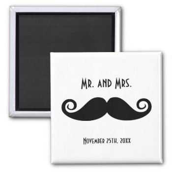Mr. & Mrs. Mustache Magnet by weddingsNthings at Zazzle