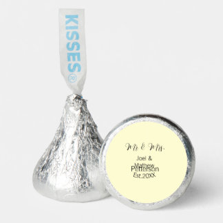 mr & mrs name est year wedding couple simple yello hershey®'s kisses®