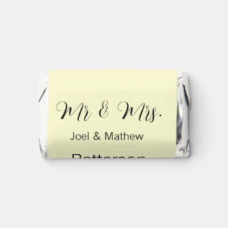 mr & mrs name est year wedding couple simple yello hershey's miniatures