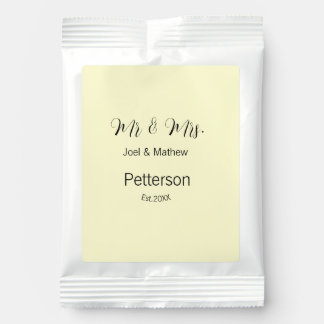 mr & mrs name est year wedding couple simple yello margarita drink mix