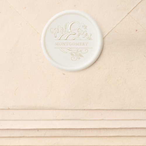 Mr  Mrs  Name Monogram Wax Seal Sticker